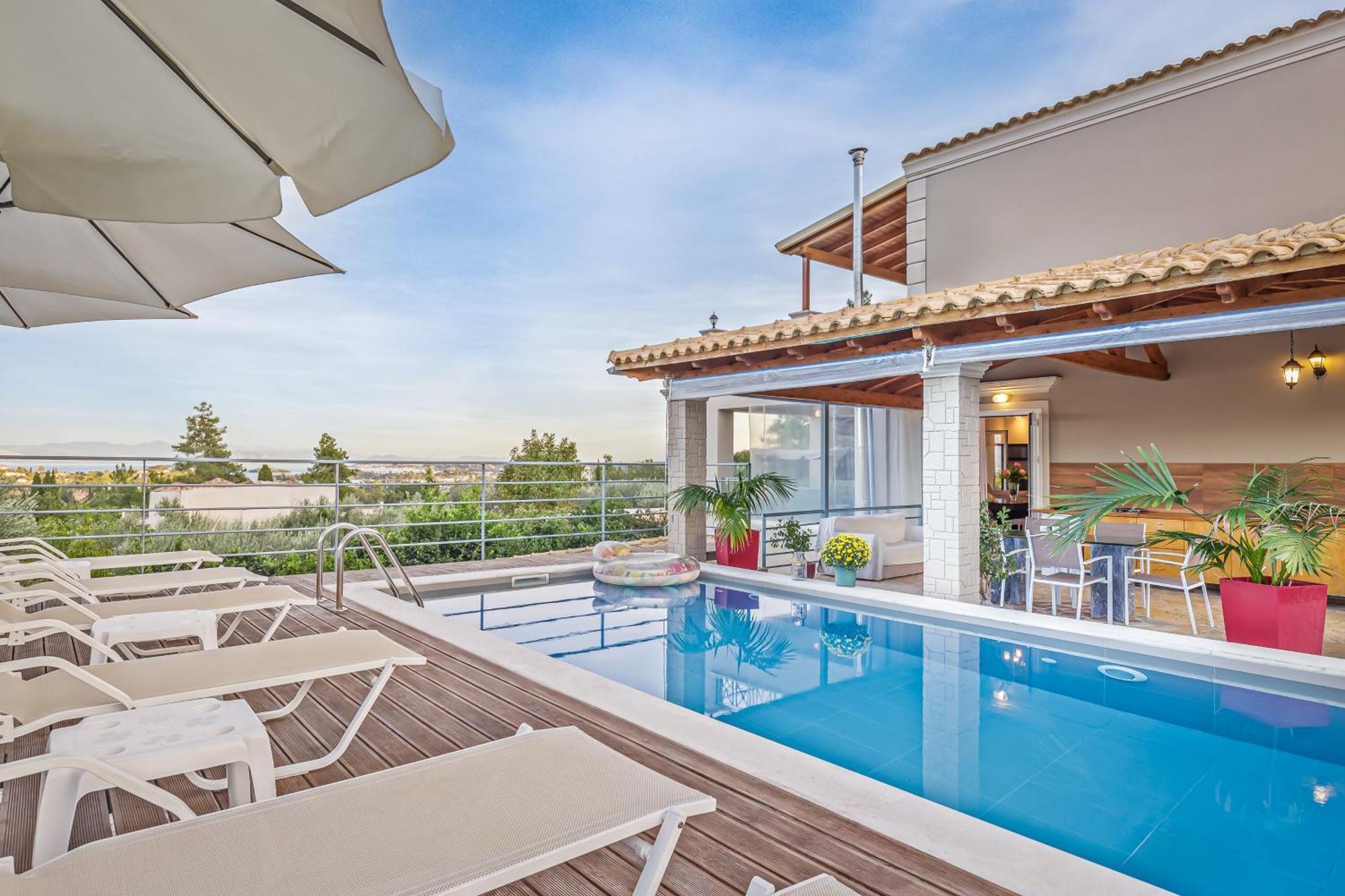 Olivia Corfu - Amazing Sea-view 3 Bedroom With A Pool